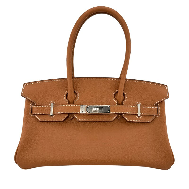 Luxury Leather Handbag | Grain Cowhide Leather | Caramel Brown