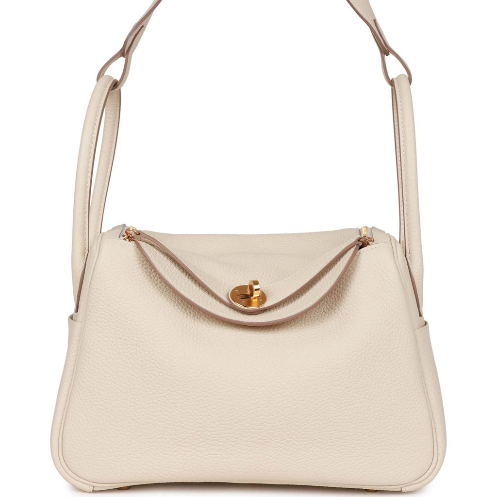 Luxury Designer Leather Shoulder Bag 26cm | Cream Pebbled Genuine Leather
