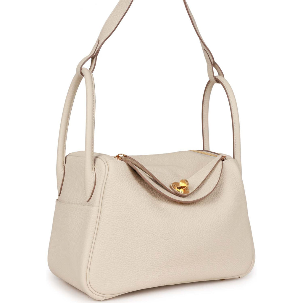 Luxury Designer Leather Shoulder Bag 26cm | Cream Pebbled Genuine Leather