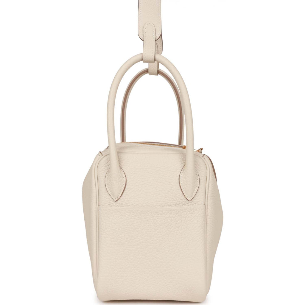 Luxury Designer Leather Shoulder Bag 26cm | Cream Pebbled Genuine Leather