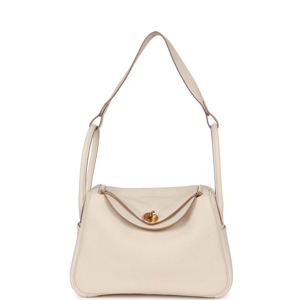 Luxury Designer Leather Shoulder Bag 26cm | Cream Pebbled Genuine Leather