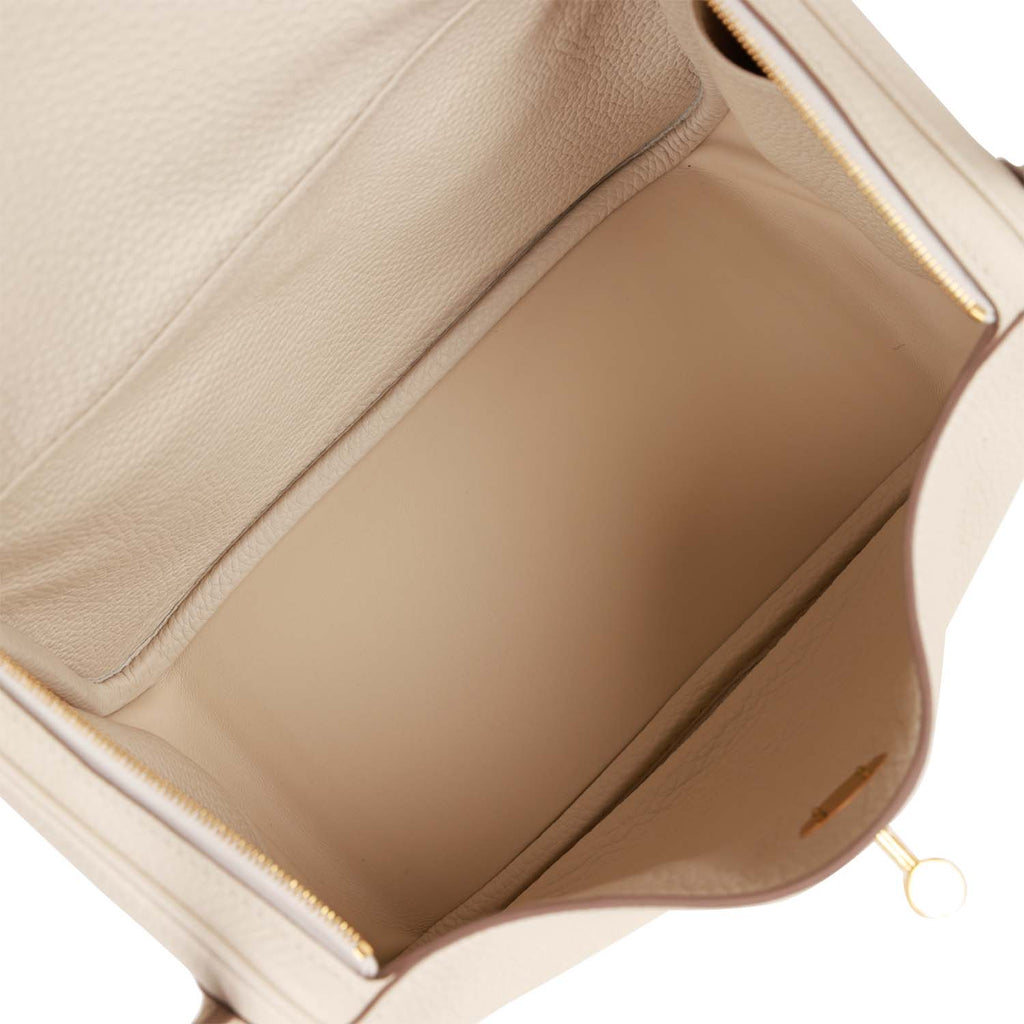 Luxury Designer Leather Shoulder Bag 26cm | Cream Pebbled Genuine Leather