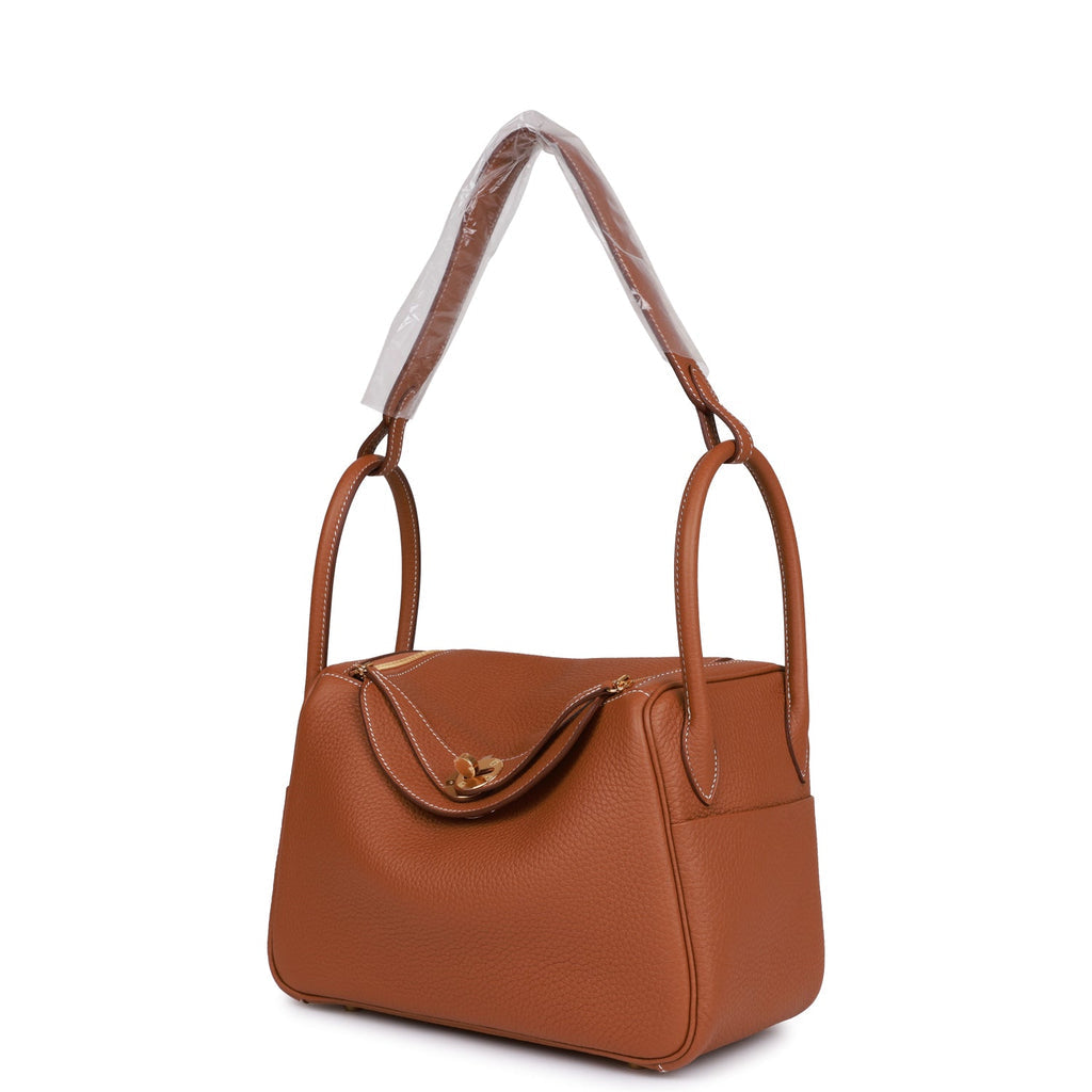 Luxury Designer Leather Shoulder Bag 26cm | Classic Saddle Brown Pebbled Genuine Leather